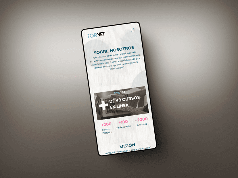 Detalle del proyecto Forvet Web