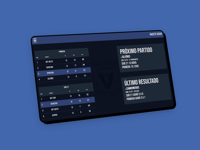 Detalle del proyecto Sportivo Larroque